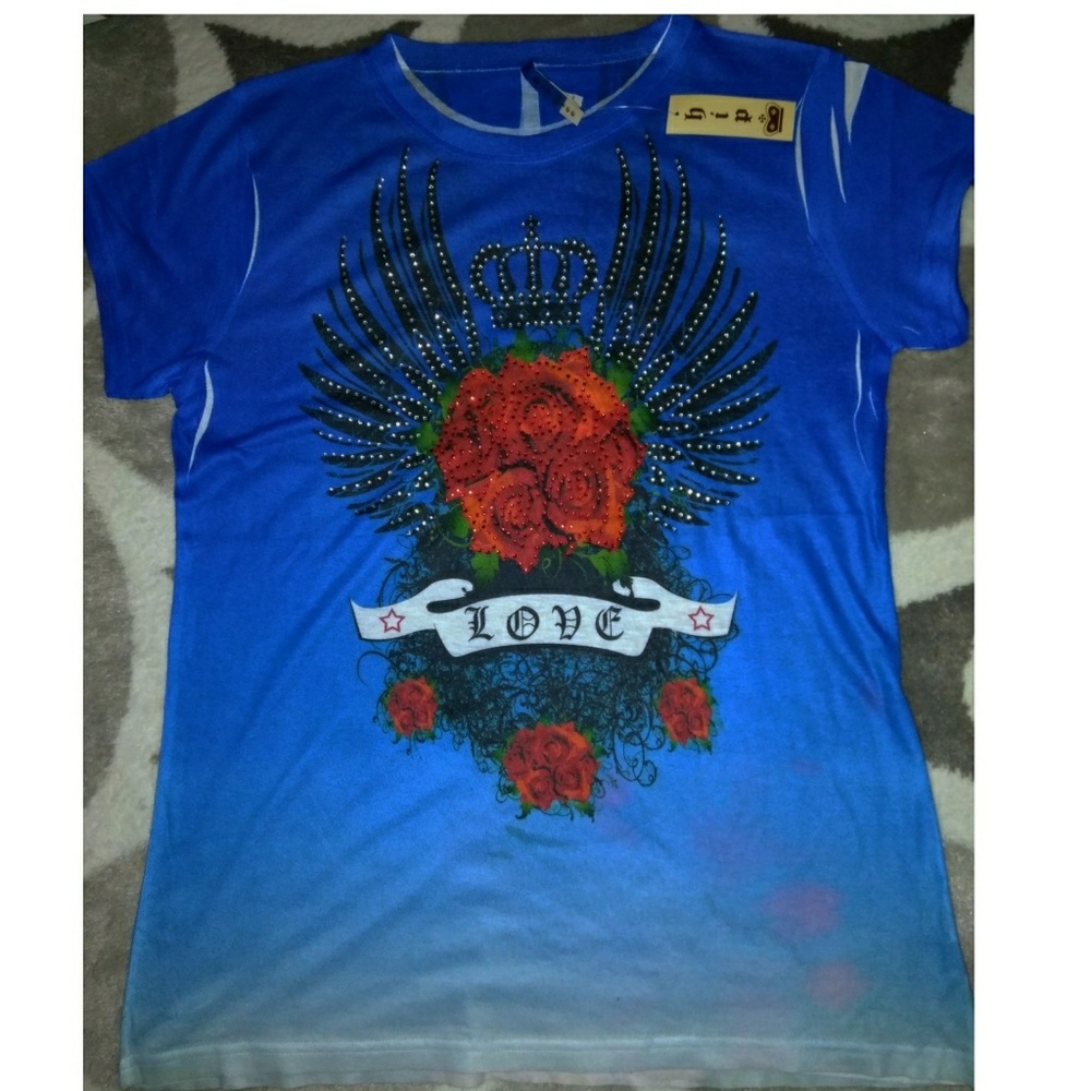 Pretty Plus Size Rose Print T-Shirt